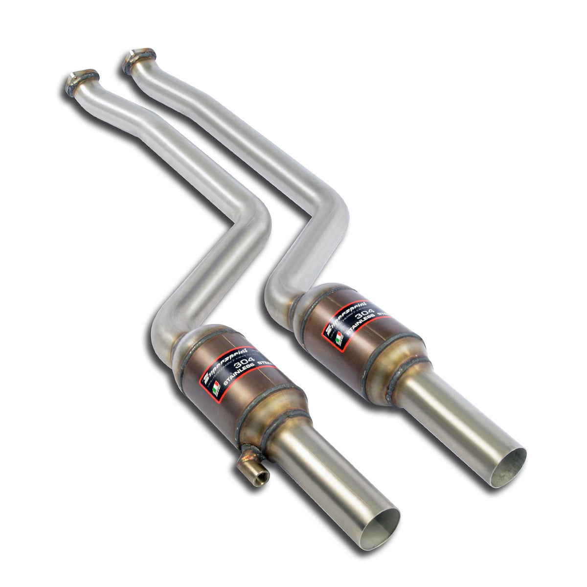 Metal Catalysts Right + Left 200 CPSI Supersprint for BMW E46/5 325ti Compact (For N54 Bi-Turbo Engine Conversion)