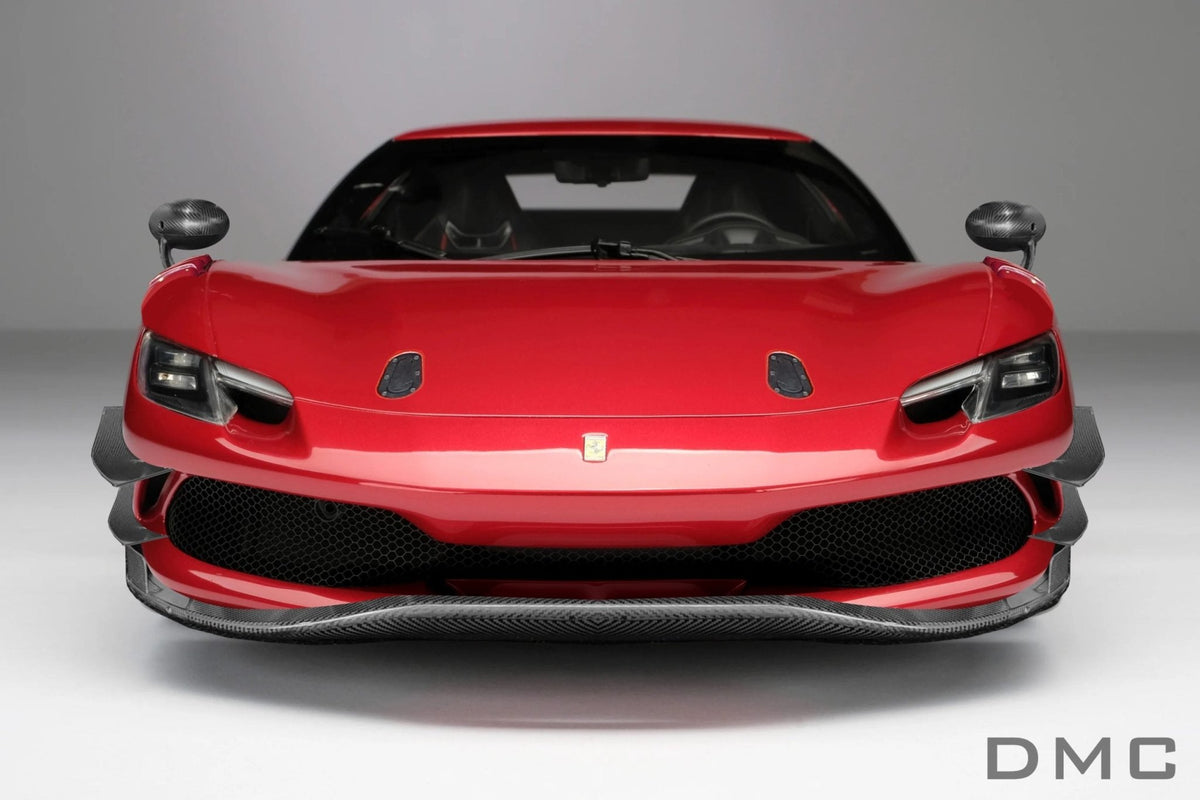 Lame de pare chocs avant avec canards en fibre de carbone Style « GT3 » de DMC pour Ferrari 296 GTB Coupé et Spider d'origine - KDMPARTS EUROPE TUNING STORE