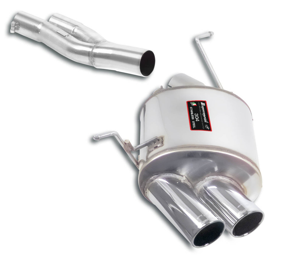 Tube de liaison + silencieux d'échappement arrière "Power Loop" Supersprint pour BMW E46/5 325ti Compact (Pour conversion moteur N51 / N52 / N52N / N53) - KDMPARTS EUROPE TUNING STORE