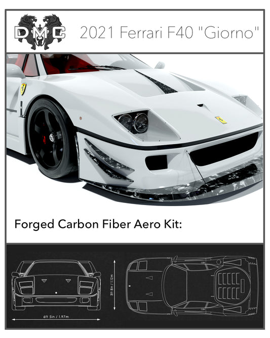 Front hood fin in carbon fiber by DMC for Ferrari F40 EVO Le Mans LM