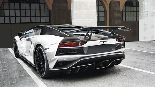 Aileron spoiler arrière en fibre de carbone « SV - E » de DMC pour Lamborghini Aventador S Coupé et Roadster d'origine - KDMPARTS EUROPE TUNING STORE