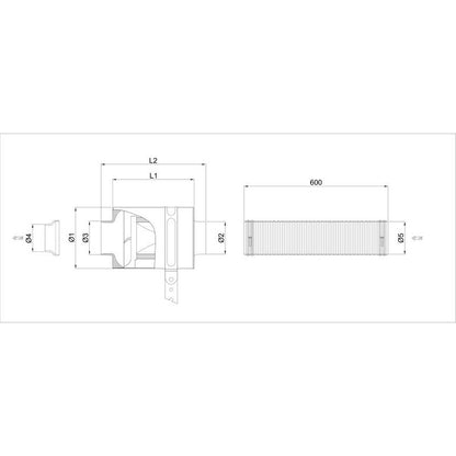 Boite à air carbone CDA BMC - 100 mm diamètre intérieur du col avec élément filtrant coton pour moteur V6 Cyl. & V8 - KDMPARTS EUROPE TUNING STORE