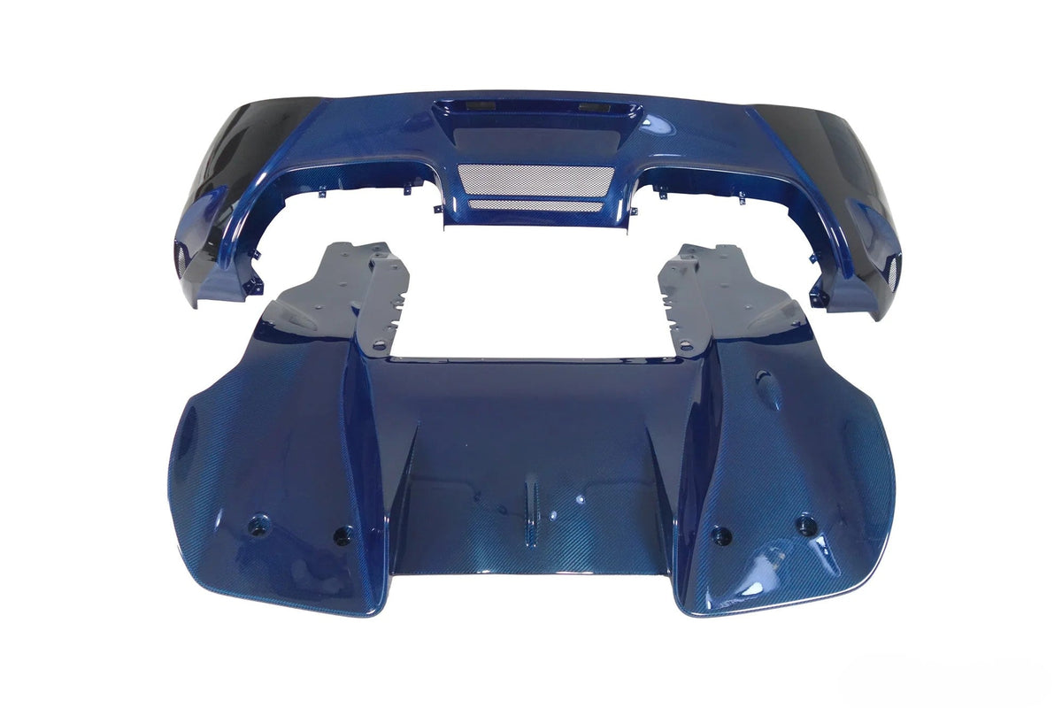 Diffuseur arrière pour McLaren MP4 12 - C et 650S 2011 - 2017 Style CF VRS V - MC AERO en fibre de Carbone bleu - KDMPARTS EUROPE TUNING STORE