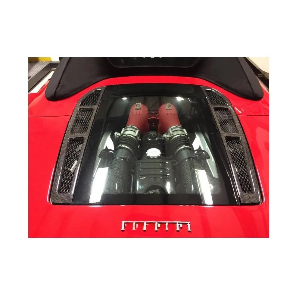 Garnitures de lunette arrière pour Ferrari F430 Spider et 16M 2004 - 2009 en fibre de carbone haute brillance - KDMPARTS EUROPE TUNING STORE