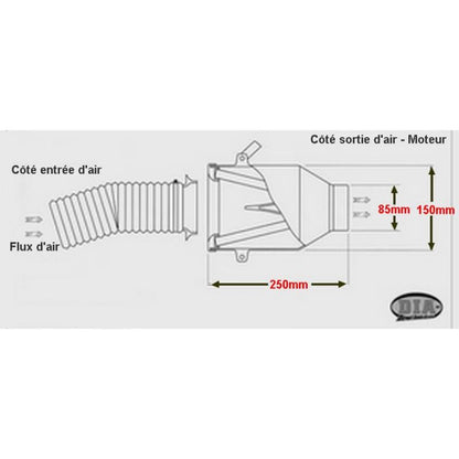 Kit admission DIA BMC universel - 85mm de diamètre - pour moteur Supérieur à 1600cc - KDMPARTS EUROPE TUNING STORE