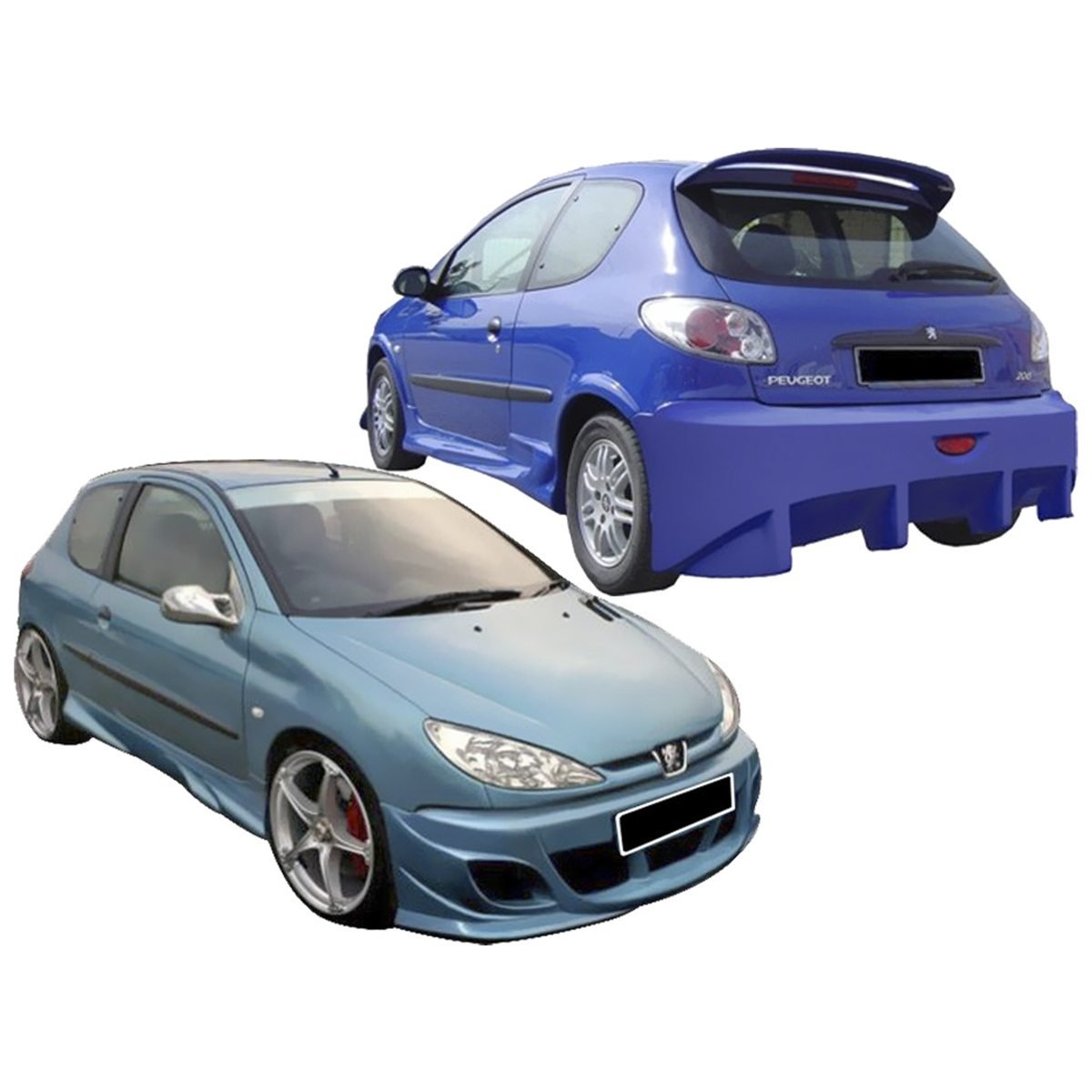 Kit carrosserie pour Peugeot 206 (98 - 08) Look RS - KDMPARTS EUROPE TUNING STORE