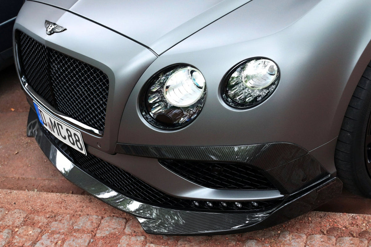 Lame de pare chocs avant en fibre de carbone de DMC pour Bentley Continental GT Coupé et GTC Cabriolet (2016 - 2017) - KDMPARTS EUROPE TUNING STORE