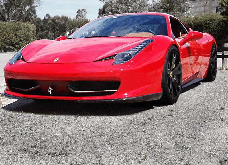 Lame de pare chocs avant pour Ferrari F458 Coupé Italia / Spider 2010 - 2014 en fibre de Carbone haute brillance - KDMPARTS EUROPE TUNING STORE