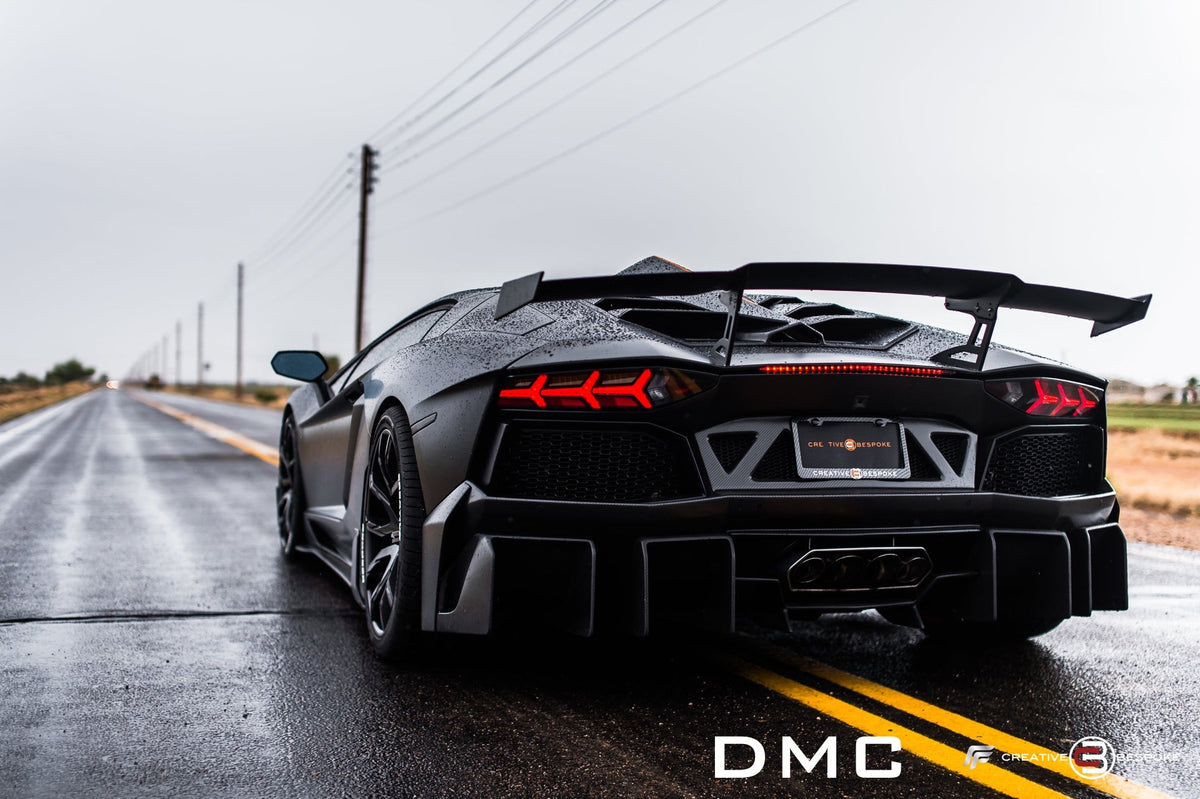 Pare chocs arrière avec diffuseur en fibre de carbone « E - GT » DMC pour Lamborghini Aventador Coupé et Roadster d'origine - KDMPARTS EUROPE TUNING STORE
