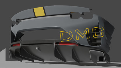 Pare chocs arrière en fibre de carbone de DMC pour Ferrari 812 Competizione compatible avec les modèles SF Superfast Coupé et GTS Spider d'origine - KDMPARTS EUROPE TUNING STORE