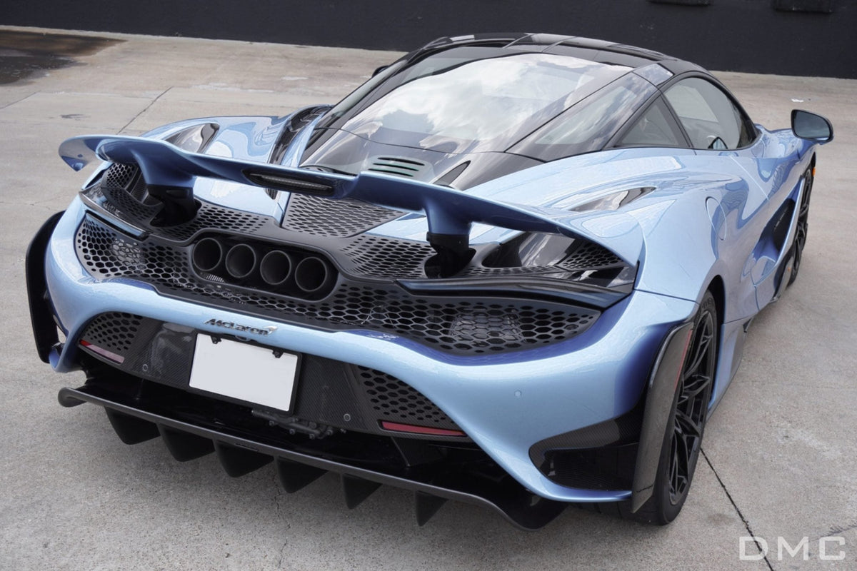 Pare chocs arrière restylé avec aileron et grilles et diffuseur en fibre de carbone de DMC pour McLaren 720S et 765LT Coupé et Spider d'origine - KDMPARTS EUROPE TUNING STORE