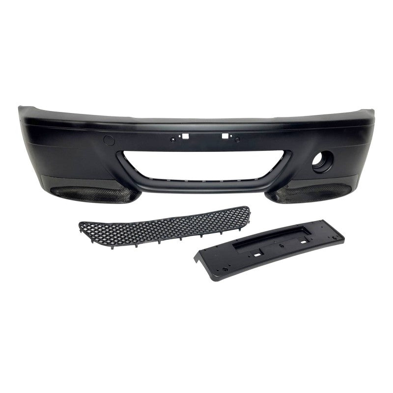 Pare Chocs Avant BMW E46 Look M3 ABS Avec Pointe en Carbone Look CSL - KDMPARTS EUROPE TUNING STORE