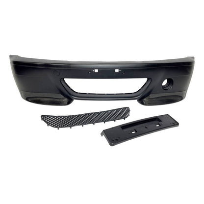 Pare Chocs Avant BMW E46 Look M3 ABS Avec Pointe en Carbone Look CSL - KDMPARTS EUROPE TUNING STORE