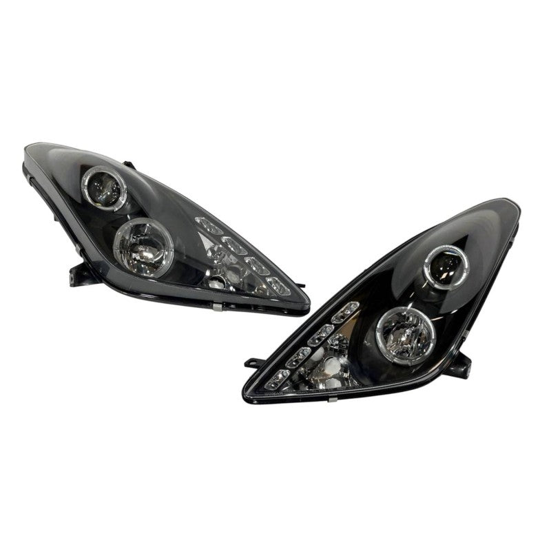 2 Phares Avant Angel Eyes pour Toyota Celica de 2001 - 2007, à fond Noir