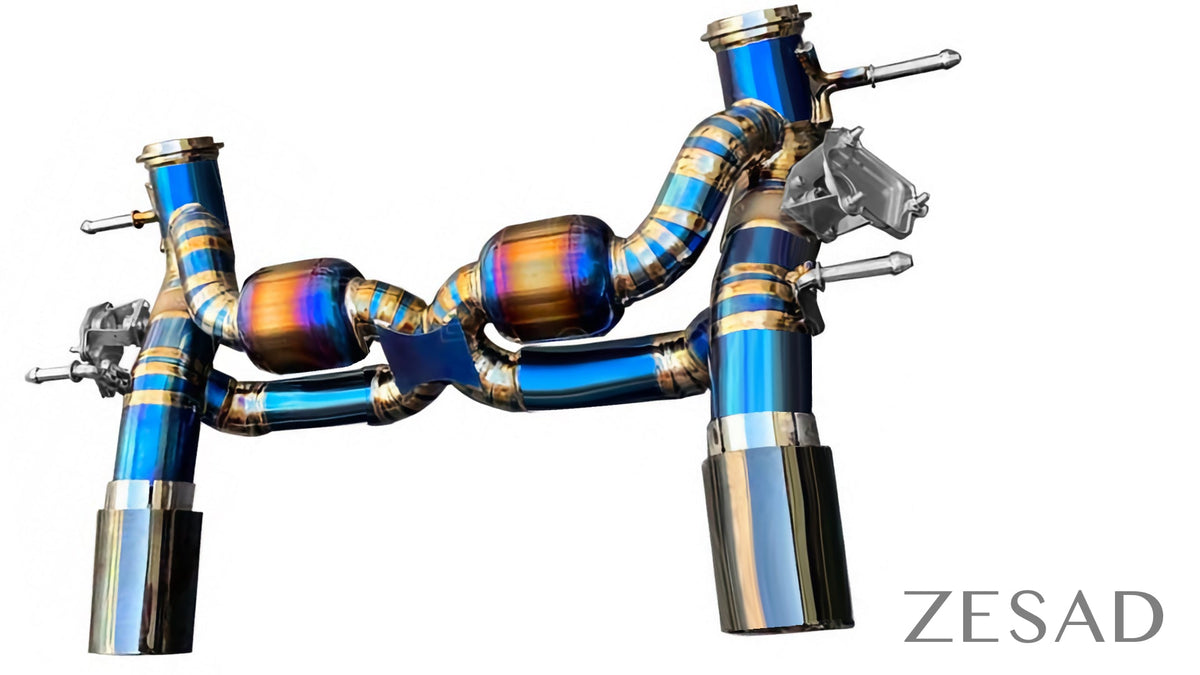 Système d'échappement en Titanium de ZESAD pour Maserati MC20 Coupé et Spider : Comprend des silencieux OPF de remplacement, des descentes d'échappement, des systèmes sans catalyseur et des catalyseurs sport, ainsi que des valves - KDMPARTS EUROPE TUNING STORE