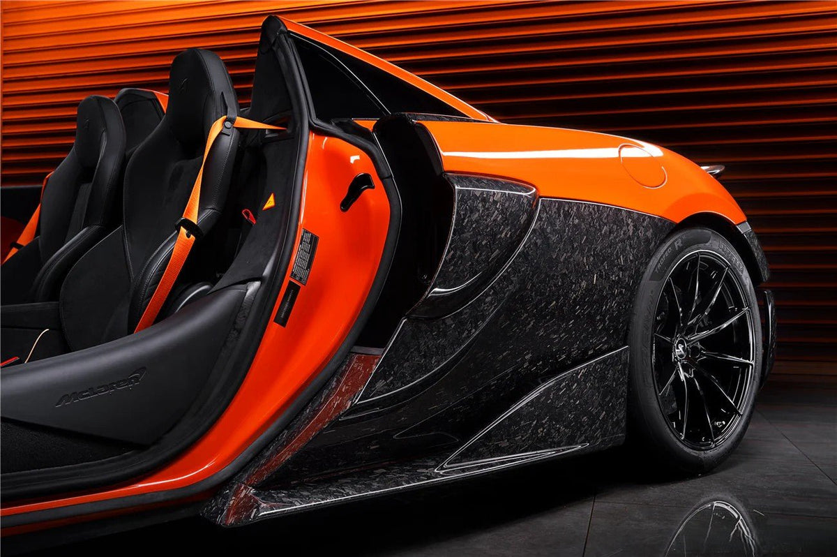x2 Panneaux latéraux McLaren 600LT 2018 - 2021 en fibre de Carbone forgée (identique pour la mise à niveau 540C 570S) - KDMPARTS EUROPE TUNING STORE