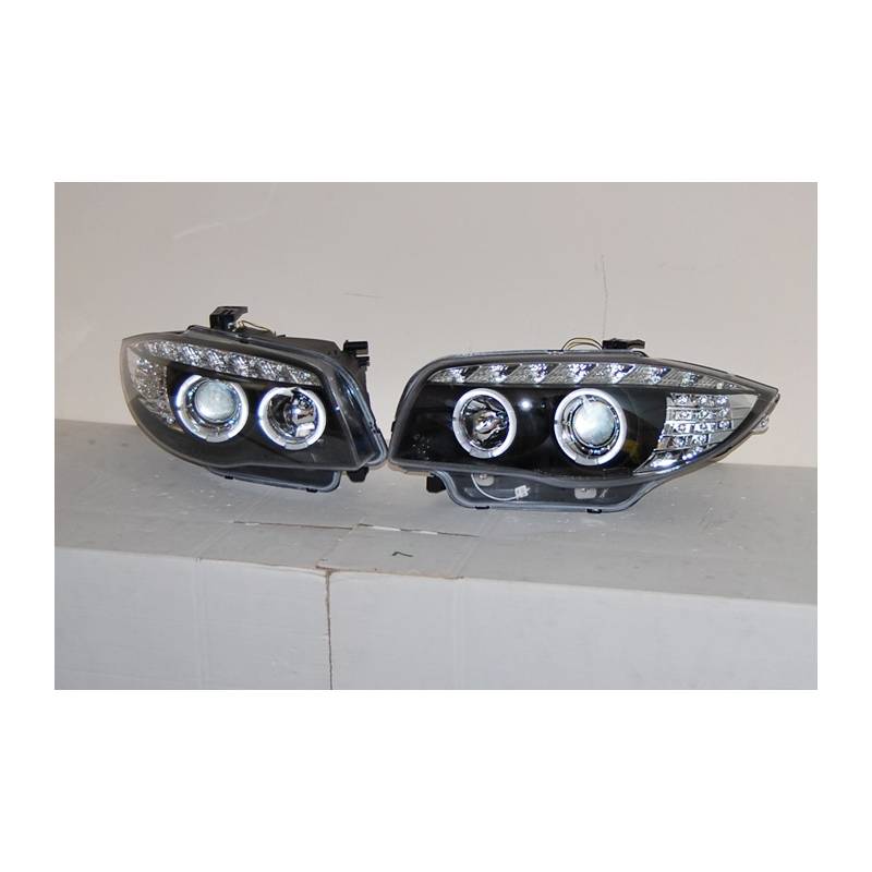 Jeu de Phare Avant Lumière De Jour BMW E87 2009Noir Led Intermittent - KDMPARTS EUROPE TUNING STORE