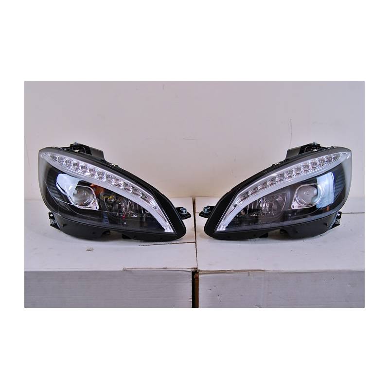 Phare Avant Lumière De Jour Mercedes W204 '07-'10 Noir Led clignotante. - KDMPARTS EUROPE TUNING STORE