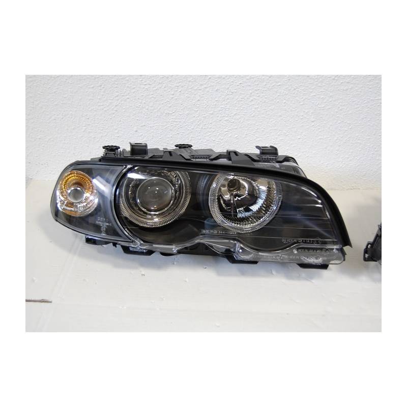 Set De Phares Avant Angel Eyes BMW E46 1999-2002 2-Porte Noir - KDMPARTS EUROPE TUNING STORE