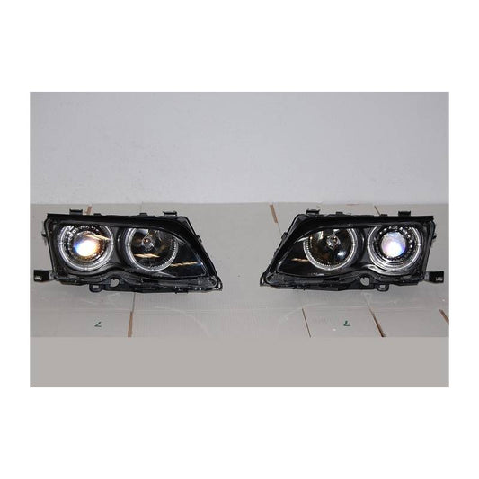 Set De Phares Avant Angel Eyes BMW E46 2002-2005 4-Porte Noir - KDMPARTS EUROPE TUNING STORE