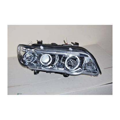 Set De Phares Avant Angel Eyes BMW X5 2001 Chromé - KDMPARTS EUROPE TUNING STORE