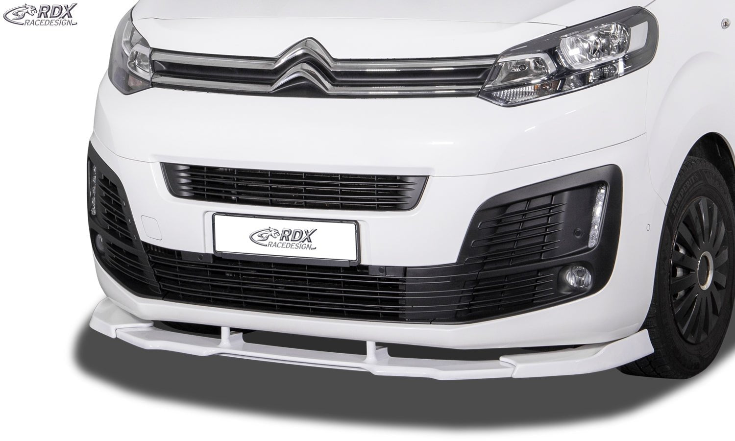 Spoiler avant RDX VARIO-X pour CITROEN Jumpy & Spacetourer (V) / FIAT Ulysse & Scudo (V) / OPEL Zafira Life & Vivaro (V) / PEUGEOT Expert & Traveler (V) / TOYOTA ProAce & ProAce Verso (V) Lèvre avant Séparateur - KDMPARTS EUROPE TUNING STORE